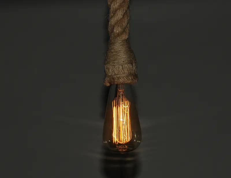 Rope Pendant Lamp Single Bulb By Homeroots