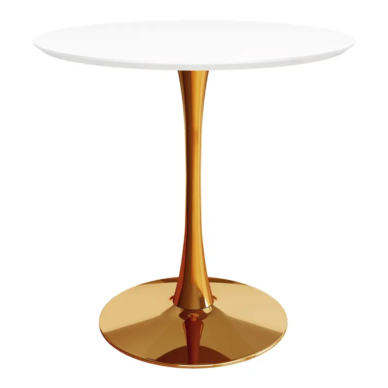 Rose 36" Wood Top Dining Table, Gold Base By World Modern Design