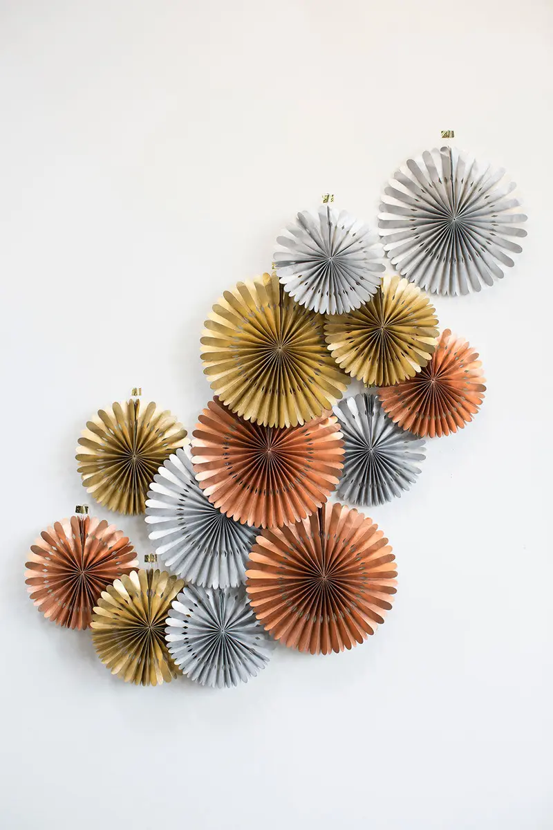 Rosetta Paper Fan Set of 8 By Accent Decor
