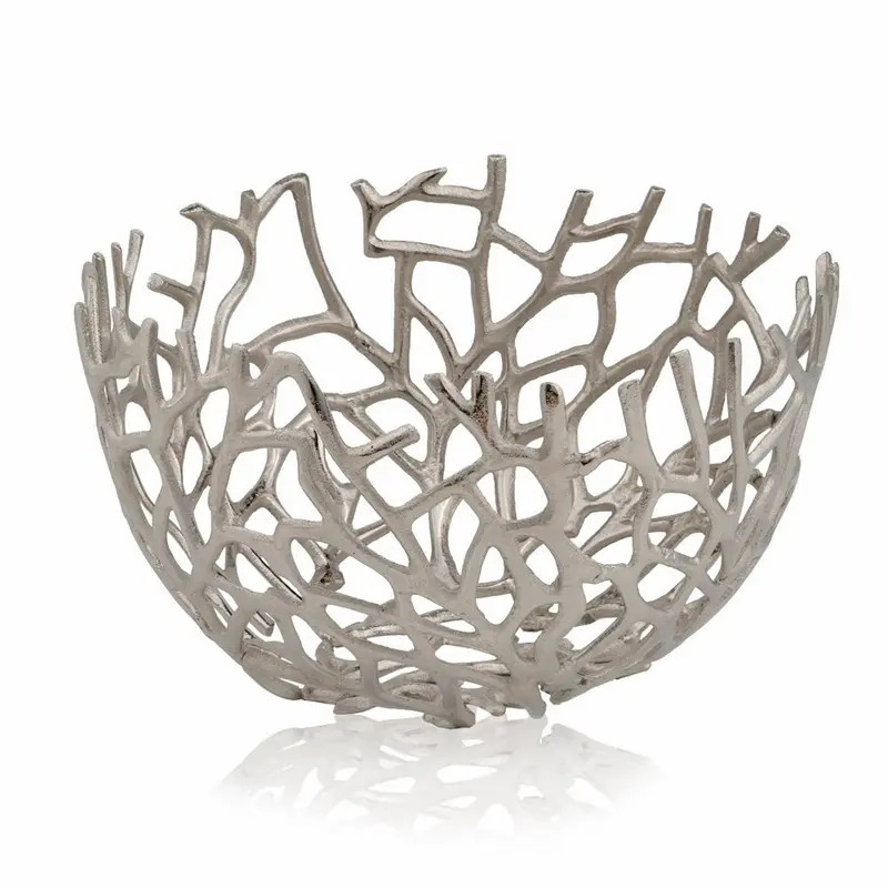 Round Silver Twigs Centerpiece Bowl By Homeroots