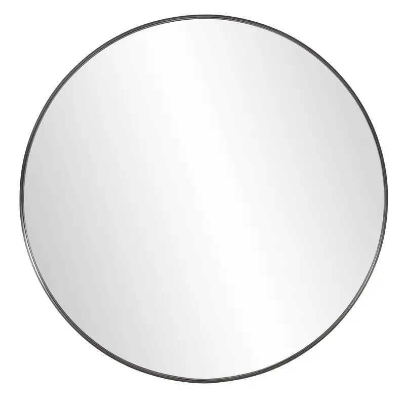 Round Stainless Steel Frame with Brushed Black Finish By Homeroots