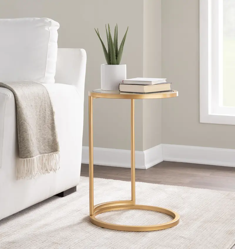Round Zenn End Table Transparent By LumiSource