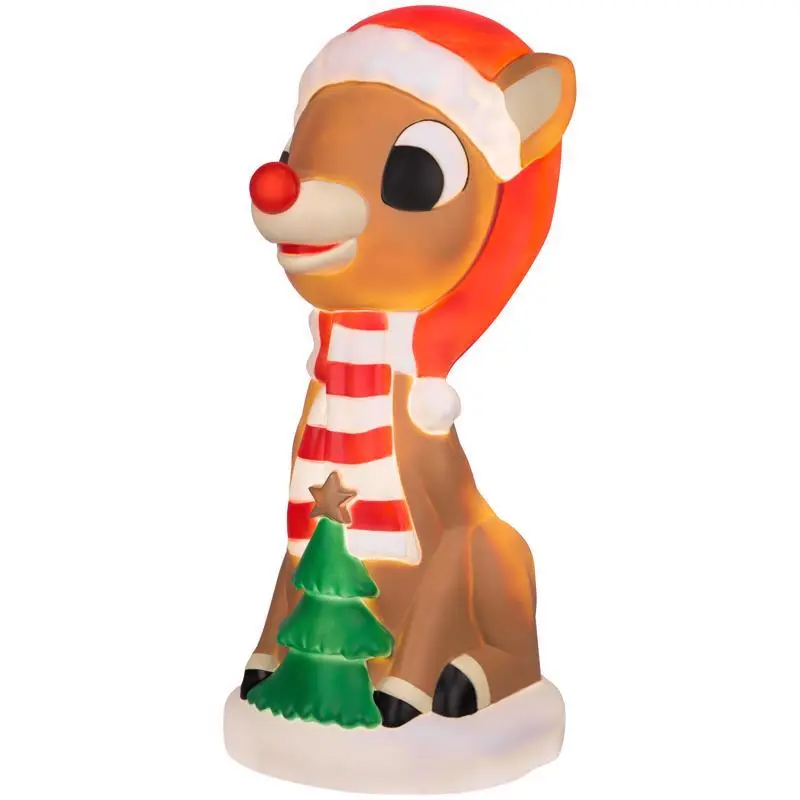 Rudolph LED Rudolph with Christmas Tree 24 in. Blow Mold