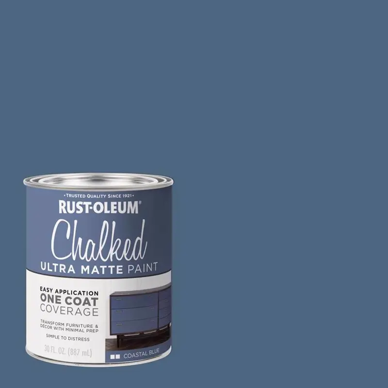 Rust-Oleum Chalked Ultra Matte Coastal Blue Water-Based Chalk Paint 30 oz. (Pack of 2) - Open Box