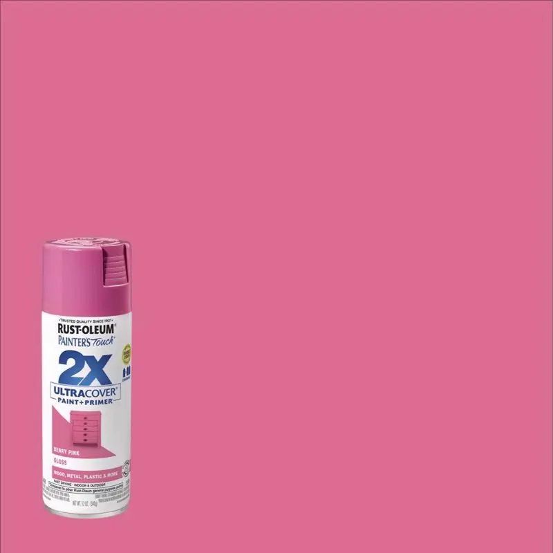 Rust-Oleum Painter's Touch 2X Ultra Cover Gloss Berry Pink Paint+Primer Spray Paint 12 oz