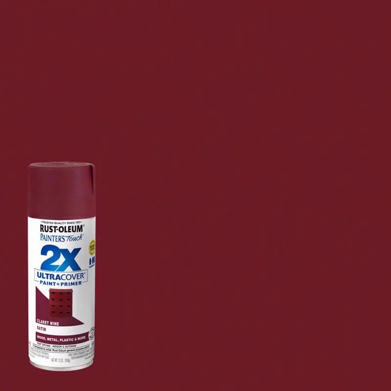 Rust-Oleum Painter's Touch Ultra Cover Satin Claret Wine Spray Paint 12 oz. (Pack of 6) - Deal of The Week