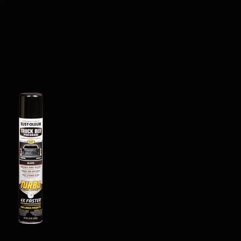Rust-Oleum Turbo Black Abrasion & Impact-Resistant Truck Bed Coating Spray 24 oz. (Pack of 6) - Deal of The Week
