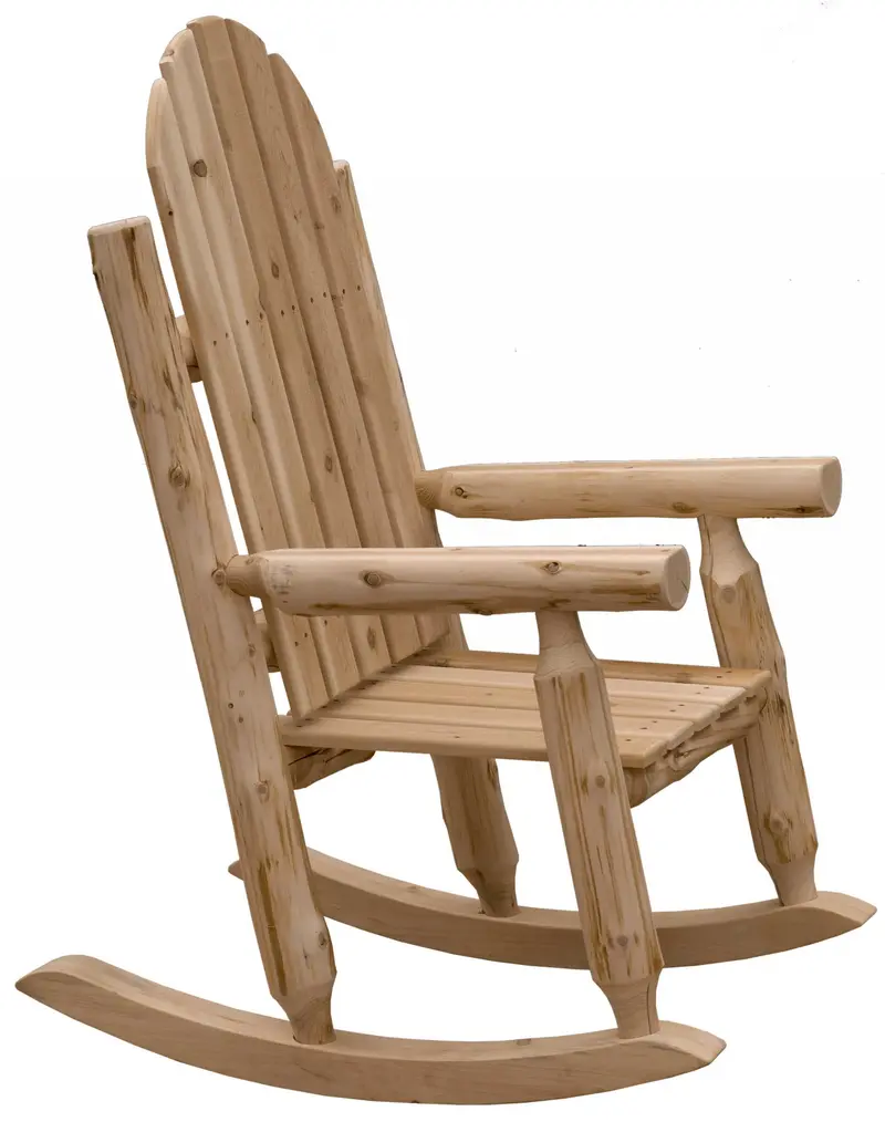 Rustic and Natural Cedar Adirondack Rocking Chair By Homeroots