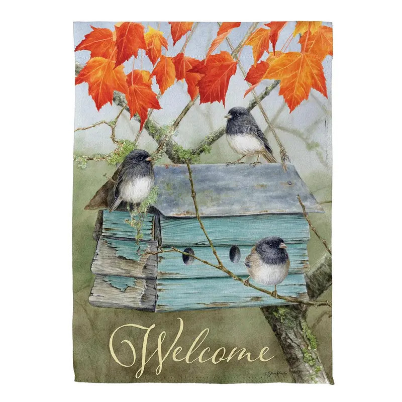 Rustic Birdhouse Suede Flag House
