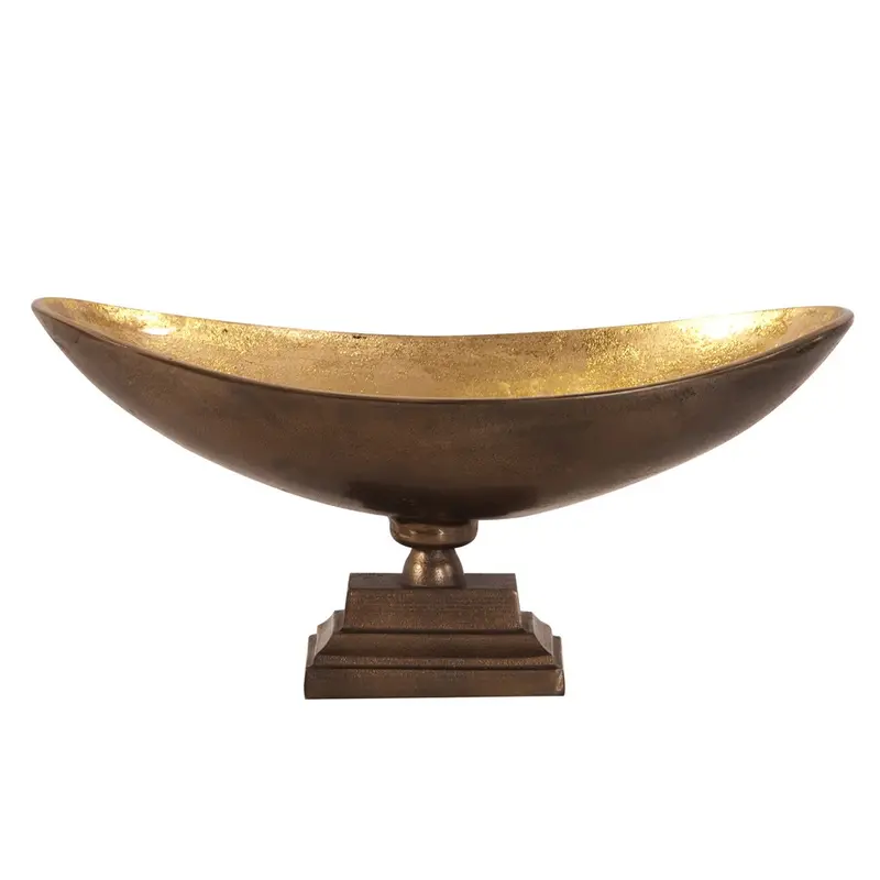 Rustic Bronze Oblong Footed Centerpiece Bowl By Homeroots