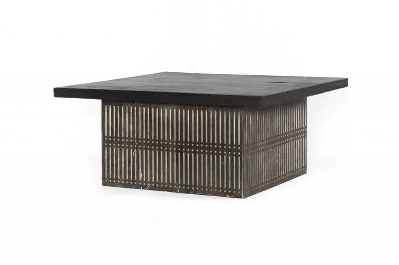 Rustic Brown Carved Wood Storage Coffee Table By Homeroots