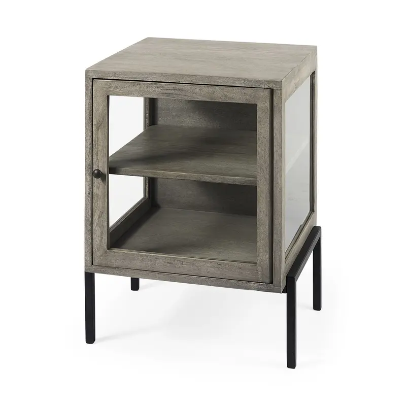 Rustic Dark Gray And Black Shadowbox Cabinet By Homeroots