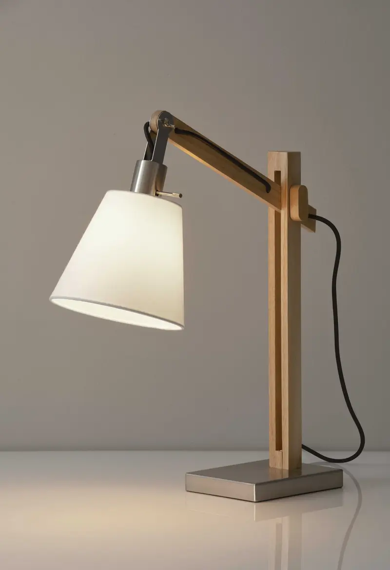Rustic Hinged Natural Wood Table Lamp By Homeroots