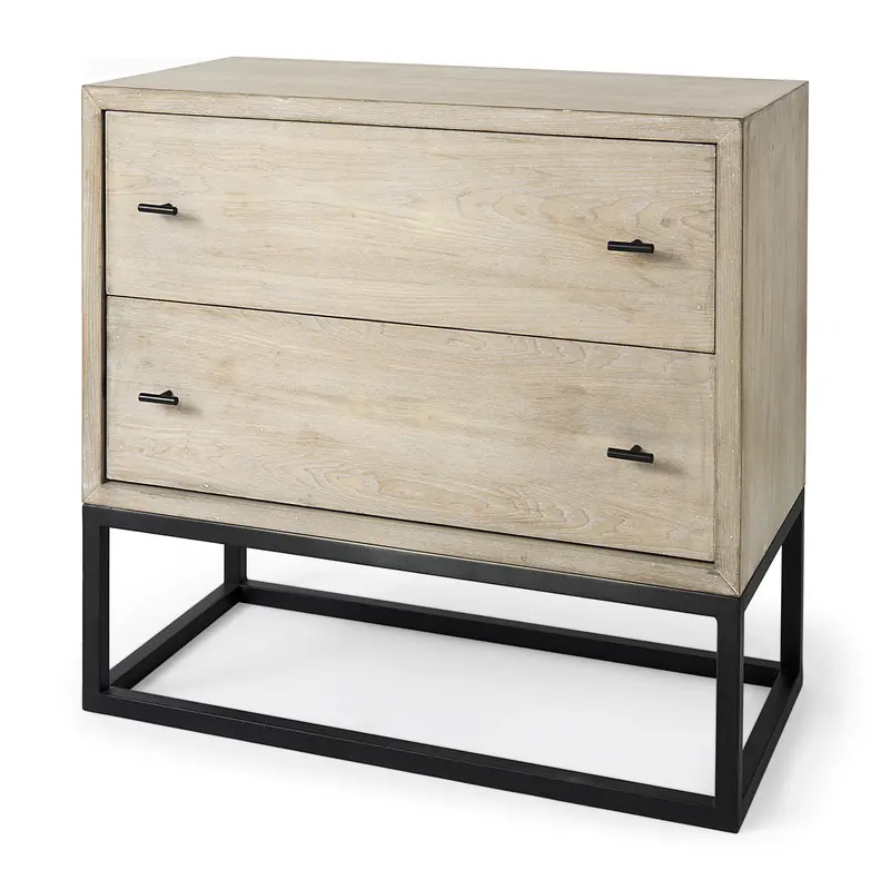 Rustic Modern Light Wash Two Drawer Chest By Homeroots