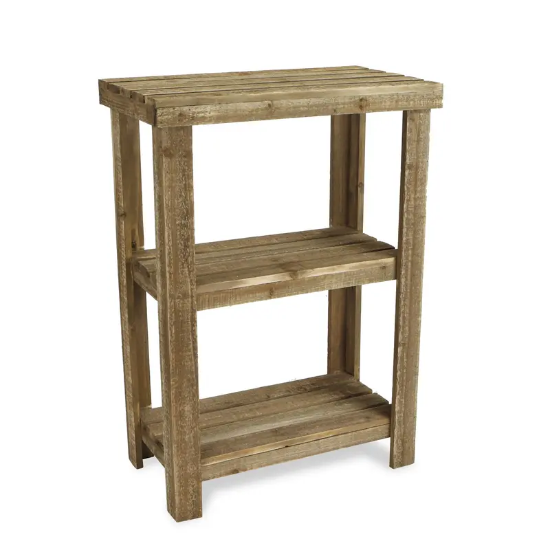 Rustic Natural Wood Finish 2 Shelf Side Table By Homeroots