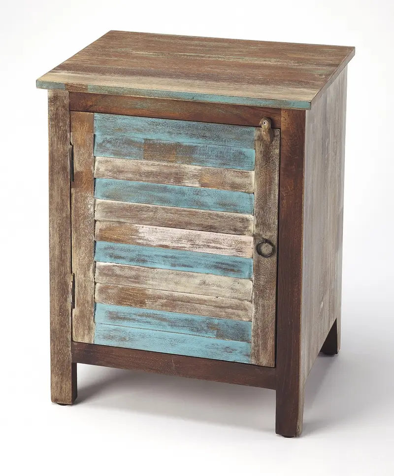 Rustic Shutter Painted Accent Cabinet By Homeroots
