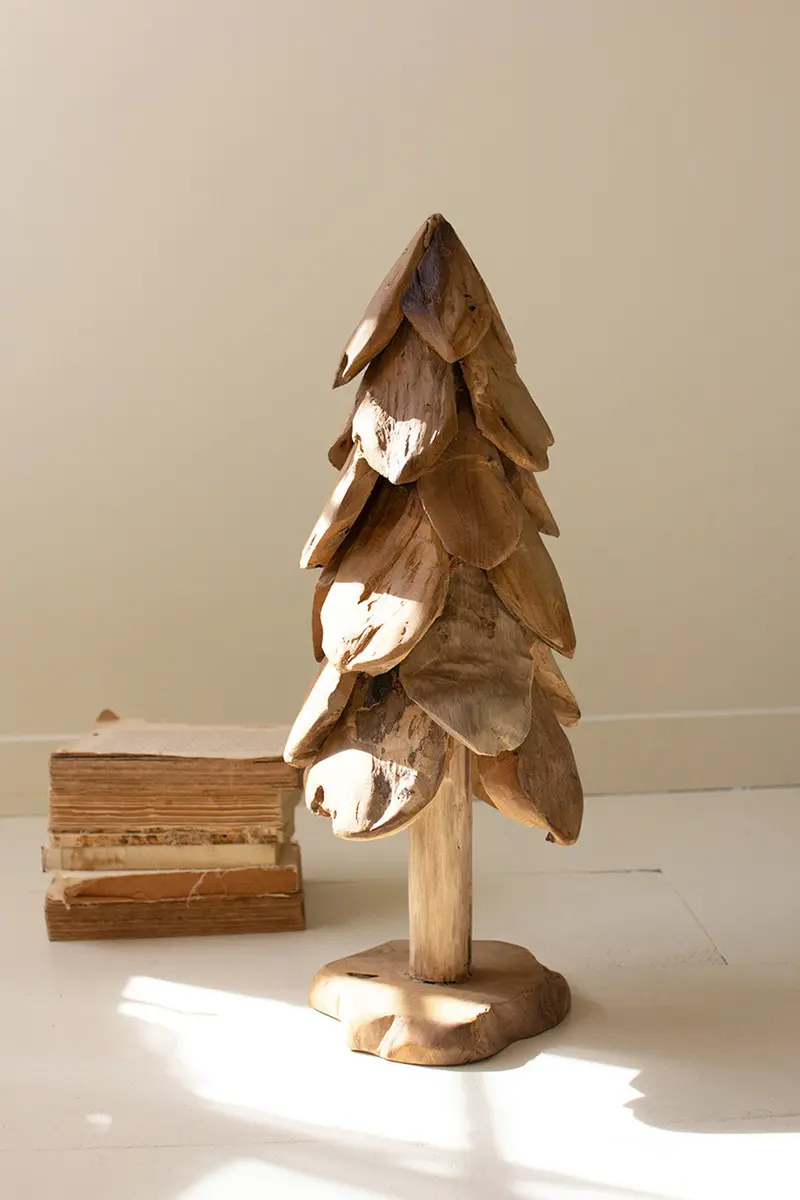 Rustic Teak Christmas Tree - Small By Kalalou