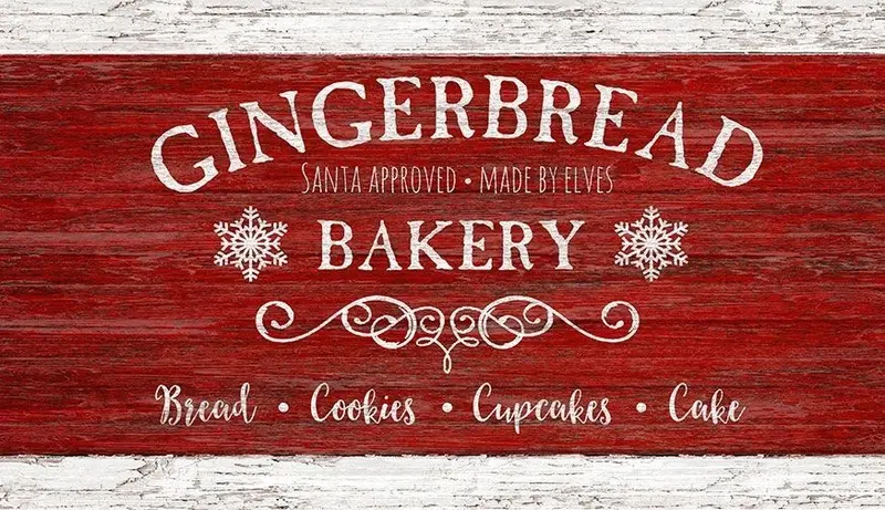 Rustic Vintage Gingerbread Red and White Wall Art By Homeroots