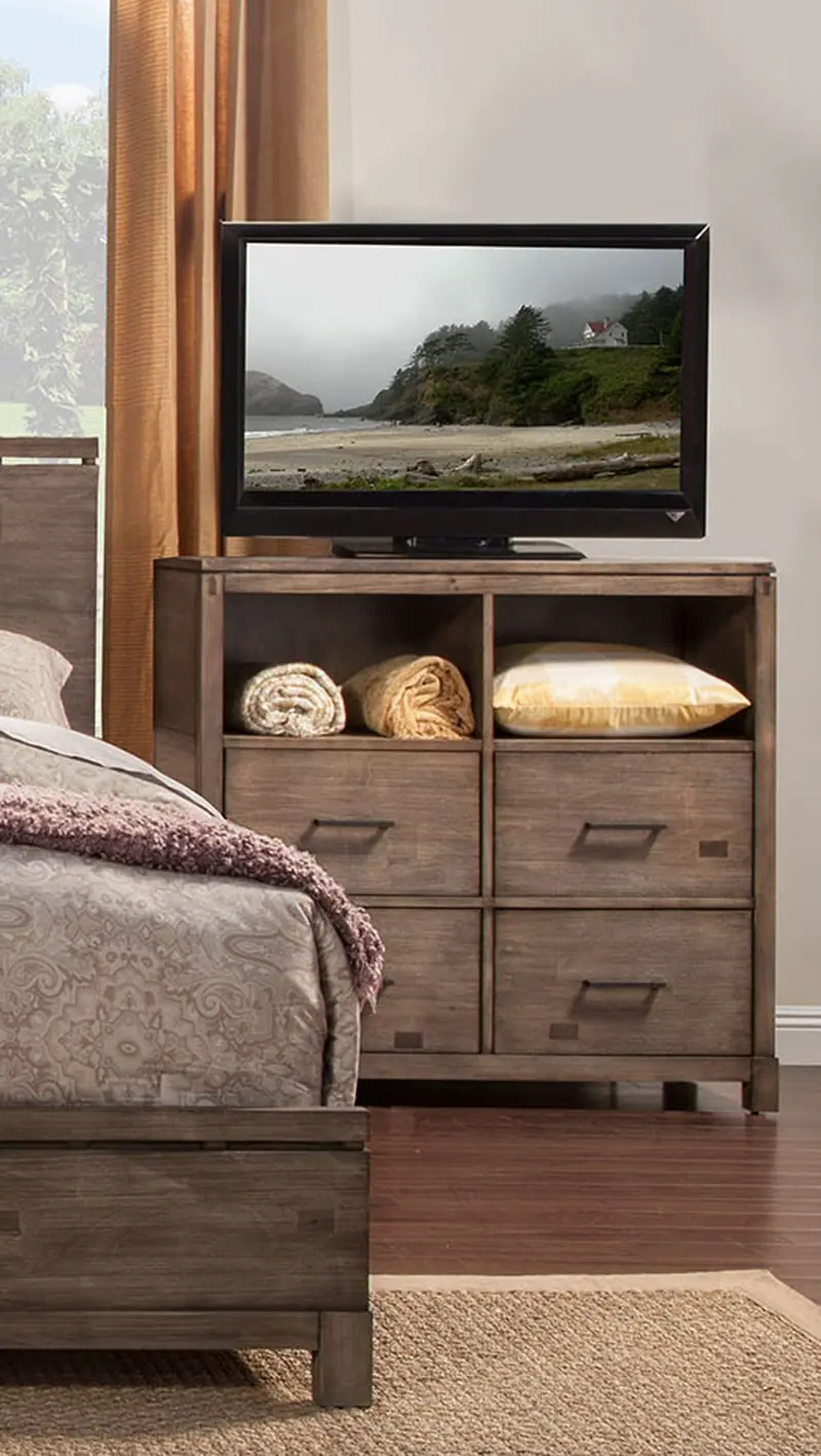 Rustic Weathered Gray TV Console Cabinet By Homeroots