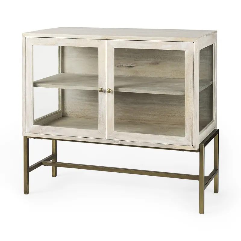 Rustic White Two Door Shadowbox Cabinet By Homeroots