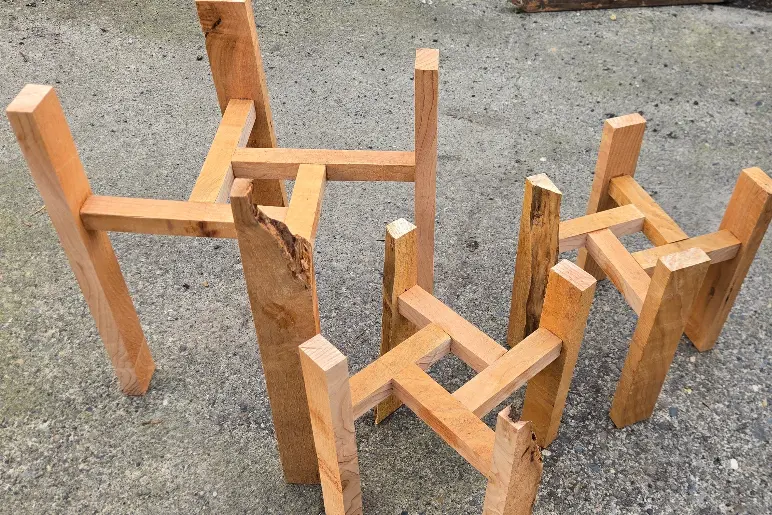 Rustic Wood Plant Stand - CC BEL