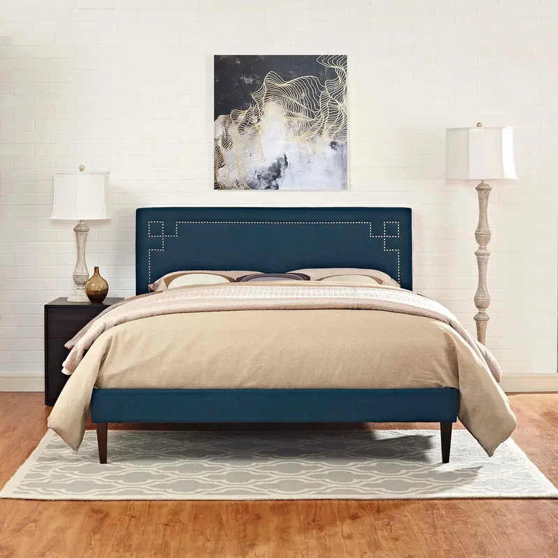 Ruthie King Fabric Platform Bed with Squared Tapered Legs By Modway - MOD-5941
