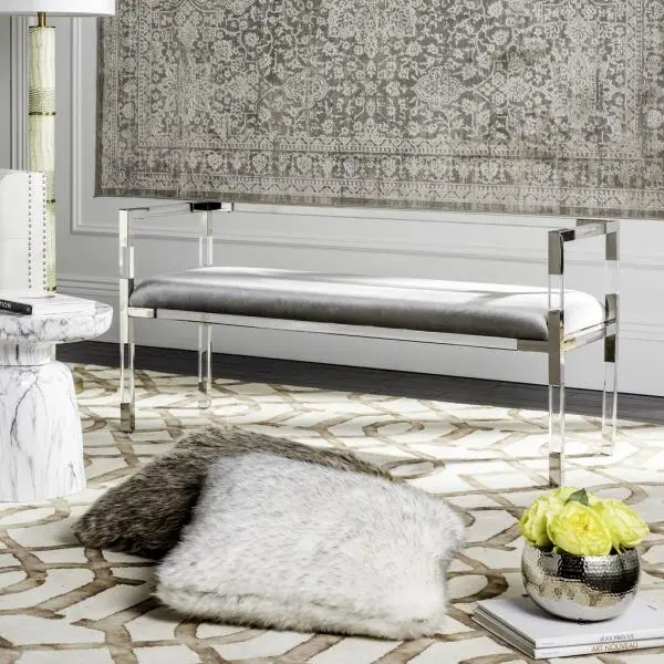 Safavieh Anastasia Bench - Silver
