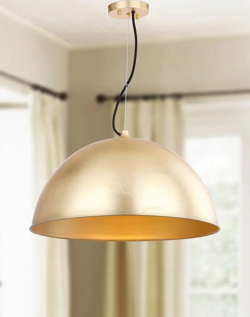 Safavieh Archer Dome 21-Inch Dia Adjustable Pendant - Gold Leaf