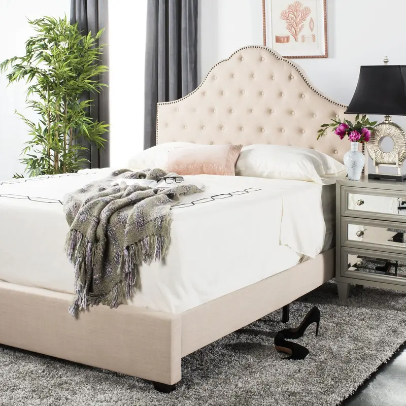 Safavieh Beckham Bed Queen Size - Beige