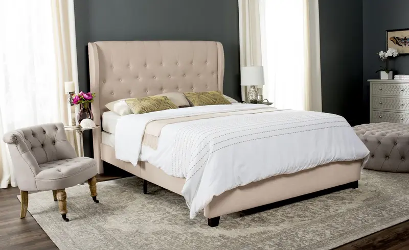 Safavieh Blanchett Bed Queen Size - Beige