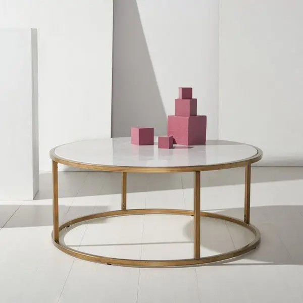 Safavieh Brynna Rd Marble Coffee Table - Bronze