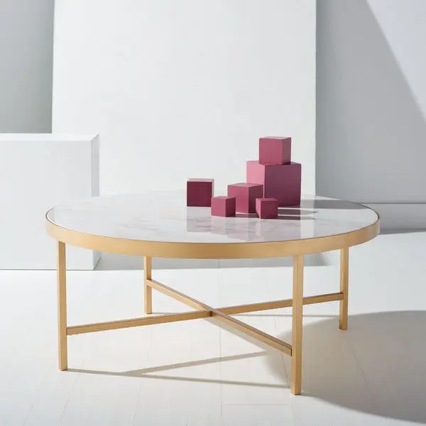 Safavieh Caralyn Rd Marble Coffee Table - White