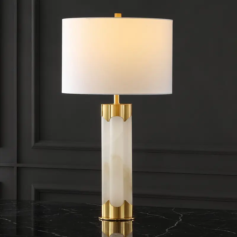Safavieh Chavez Alabaster Table Lamp - White and Gold