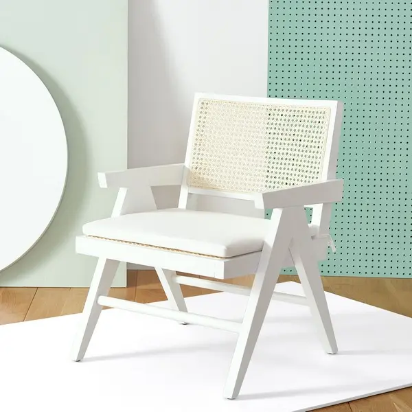 Safavieh Colette Rattan Accent Chair - White
