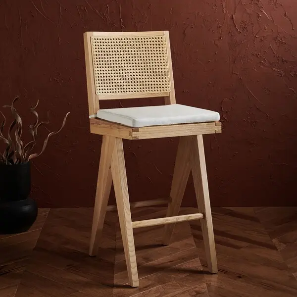 Safavieh Colette Rattan Barstool - Natural