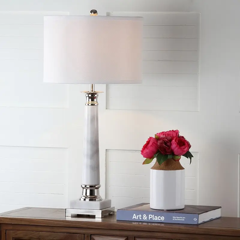Safavieh Colleen 31-Inch H Table Lamp Set Of 2 - White Marble