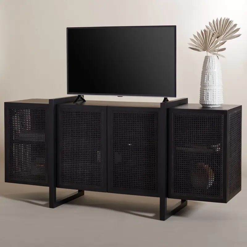 Safavieh Cordelia Rattan Sideboard - Black