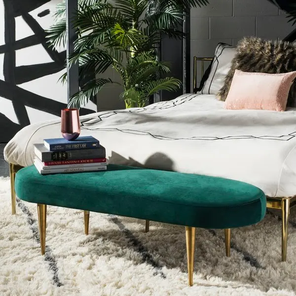 Safavieh Corinne Oval Bench - Emerald