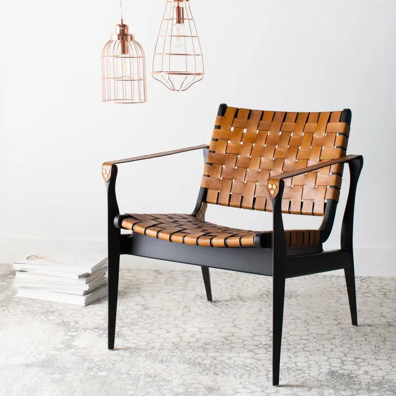 Safavieh Dilan Safari Chair - Black