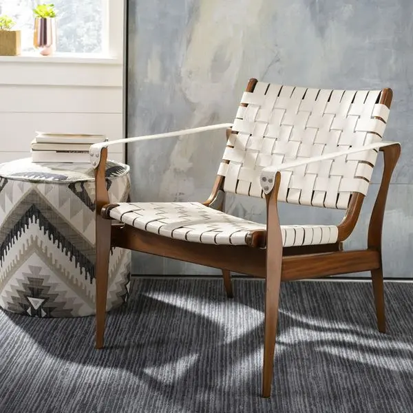 Safavieh Dilan Safari Chair - Cream
