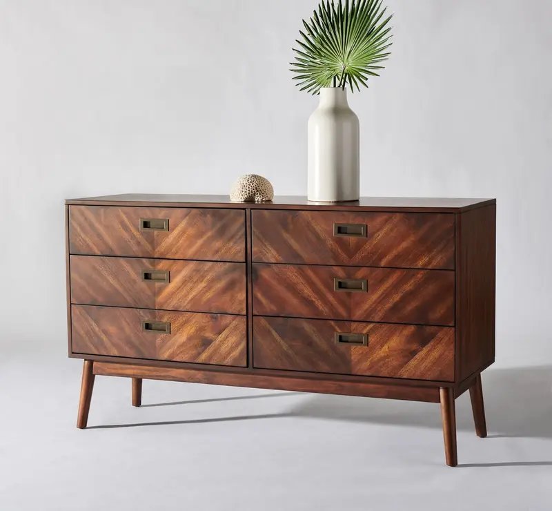 Safavieh Donald 6 Drawer Dresser - Dark Walnut