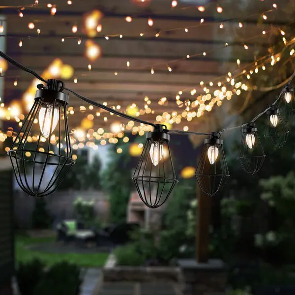 Safavieh Ellina Led Outdoor String Lights - Black