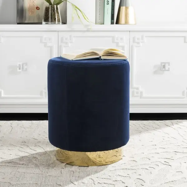 Safavieh Elsworth Ottoman - Navy