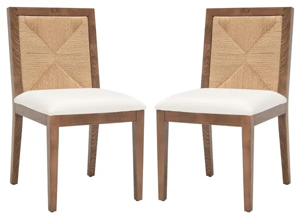 Safavieh Emilio Woven Dining Chair Set Of 2 - Walnut