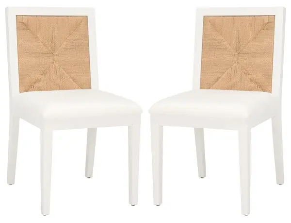 Safavieh Emilio Woven Dining Chair Set Of 2 - White