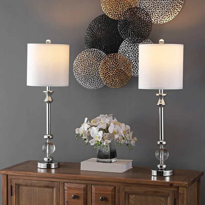 Safavieh Erica, 31 Inch, Crystal, Crystal/Iron Table Lamp Set Of 2 W/ Usb Port? Set Of 2 - Crystal