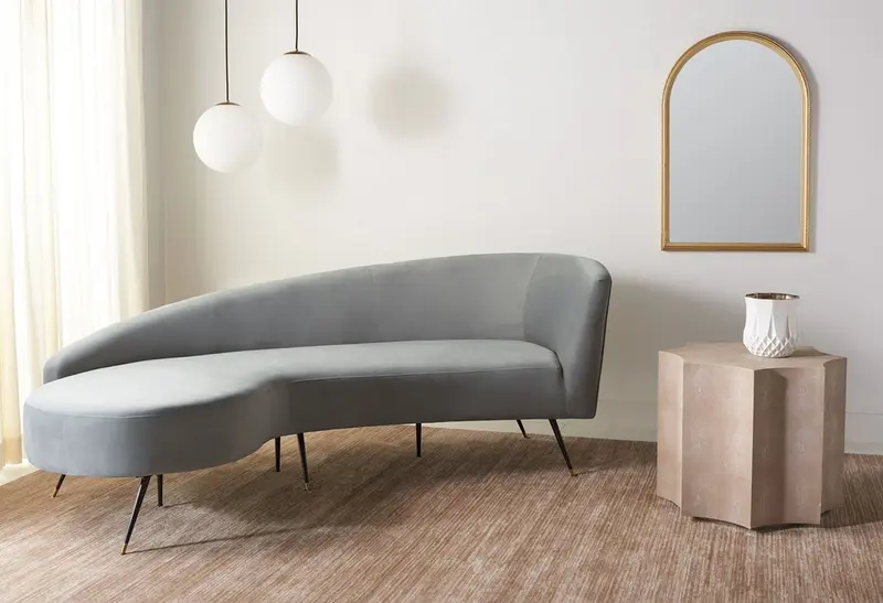 Safavieh Evangeline Parisian Velvet Sofa - Gray
