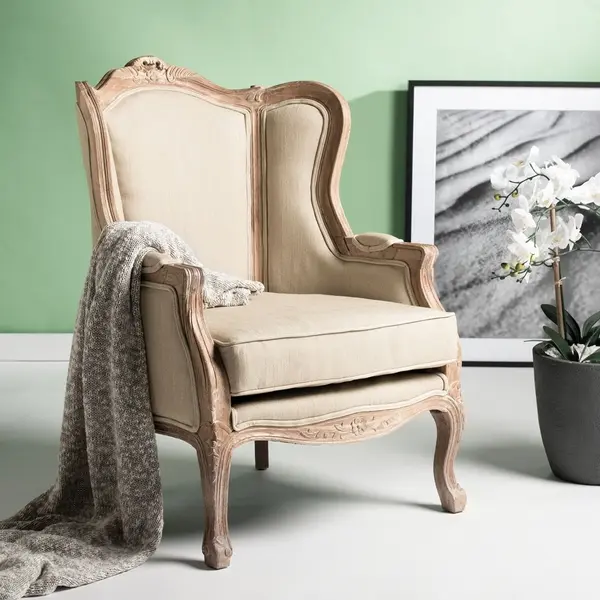 Safavieh Fallon Wing Chair - Beige