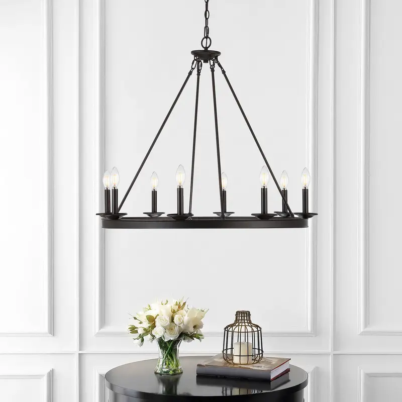 Safavieh Fauna 8Lt Chandelier - Oil Rubbed Bronze (Black)