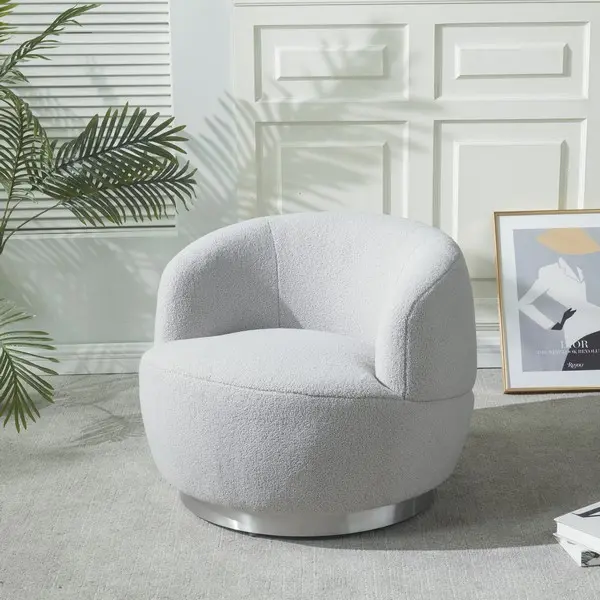 Safavieh Flynn Faux Lamb Wool Swivel Ch - Light Gray